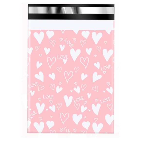 10x13” Pink Hearts PolyMailers 20 Pack - Picture 4 of 4